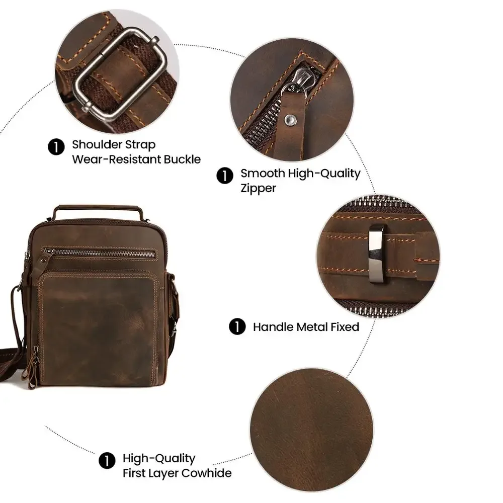 joyir nouveau cuir véritable hommes vintage sacs à main petit rabat hommes sac à bandoulière décontracté bureau sacs de messager mode sac à bandoulière