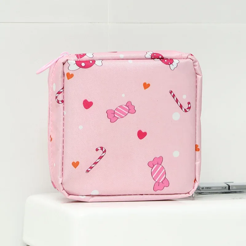petit sac à cosmétiques de voyage pour femmes, trousse de maquillage rouge à lèvres pour filles, sac à serviettes hygiéniques, étui pour 03/présidence, sacs de rangement