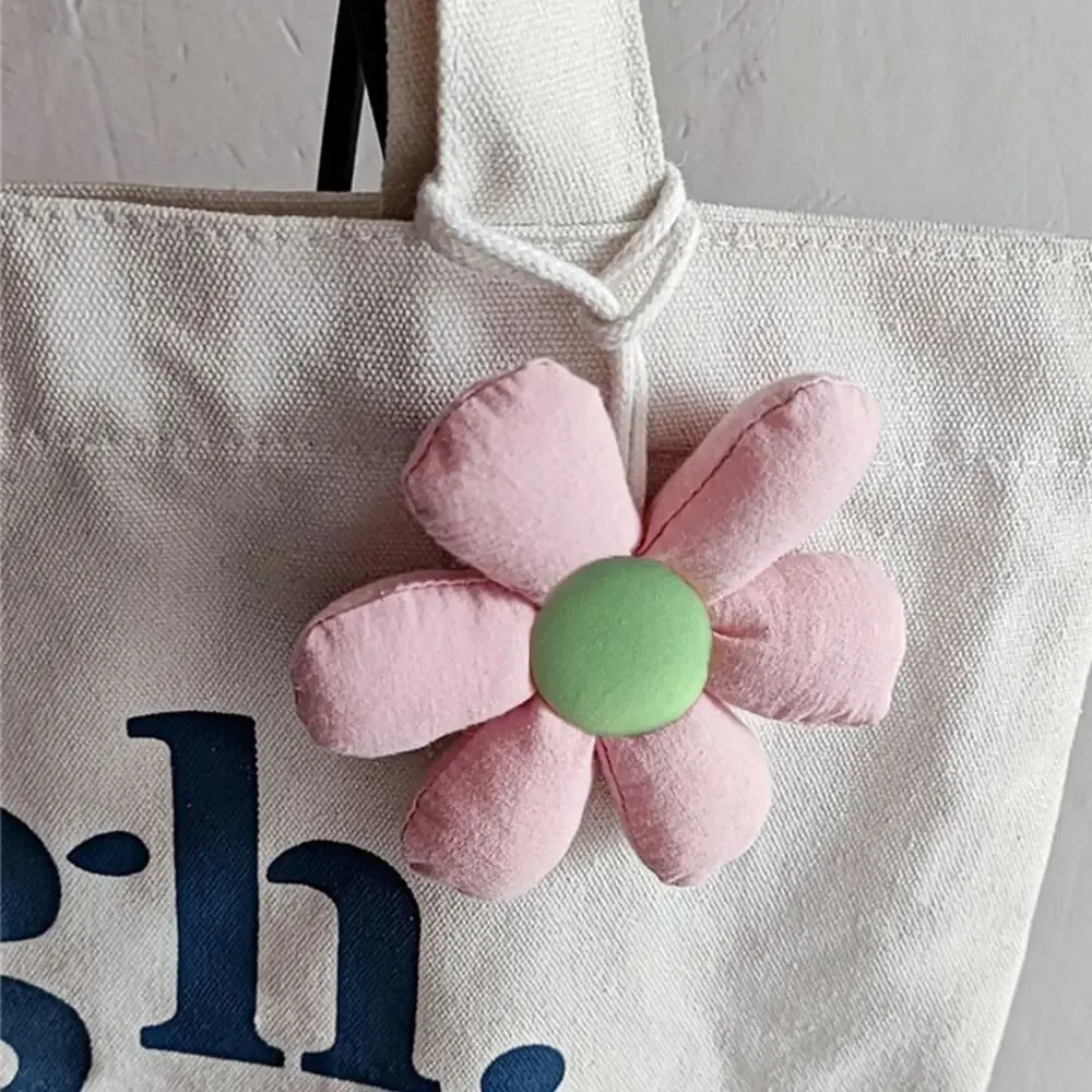 pendentif de sac en tissu à motif floral, breloques pour sac, accessoires assortis, décoration de sac à dos tendance, lanière florale rembourrée de style coréen pour fille.