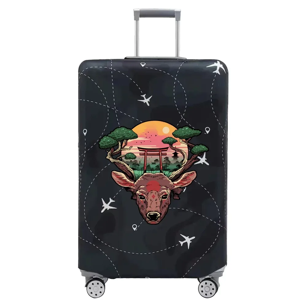 housse valise tissu extensible noire motif ramen bacon dessin animé voyage protection valise taille s m xl