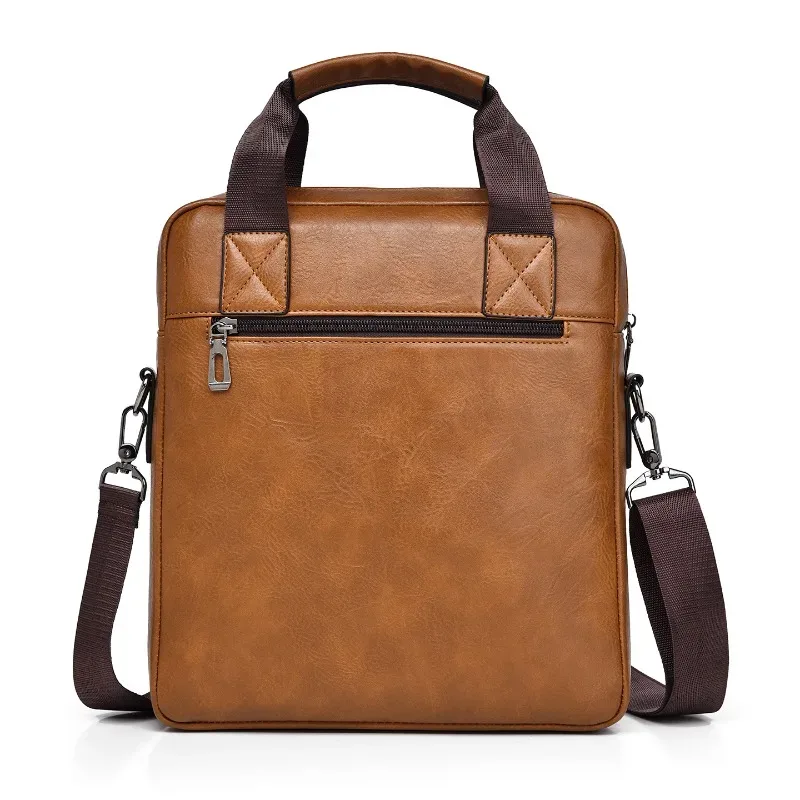 sac à bandoulière imperméable pour homme, en cuir pu, sacoche d'affaires pour ordinateur portable, grande capacité, sac pour ordinateur