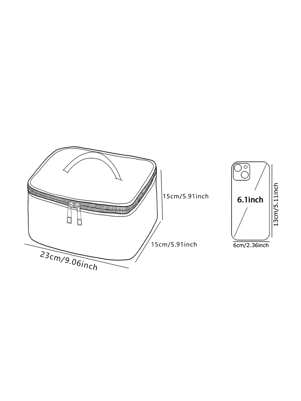 cosmétiques de voyage portables avec petits motifs de fleurs jaunes, sac de rangement de voyage de grande capacité, trousse de maquillage mignonne et élégante, 1pc