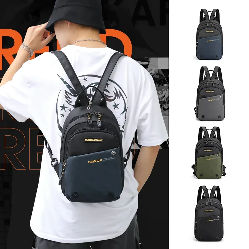 Sac Dos Nylon Bleu Marine Noir Polyvalent Compact Grande Capacité Voyage Sport Jour Usage Courant