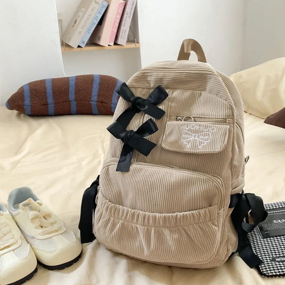 nouveau sac à dos coréen 2025, sac à dos polyvalent pour les trajets quotidiens, sac à dos élégant pour étudiantes, sac à dos à nœud