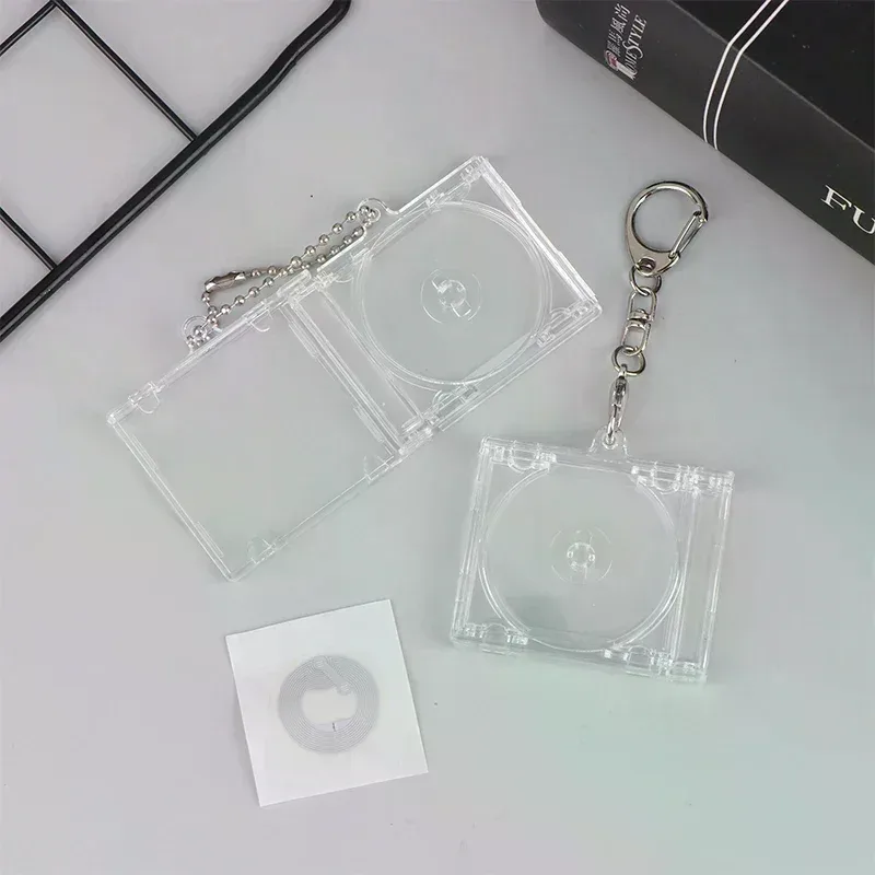 mini étui pour cd portable, porte-clés, album vierge pour décor de sac à dos