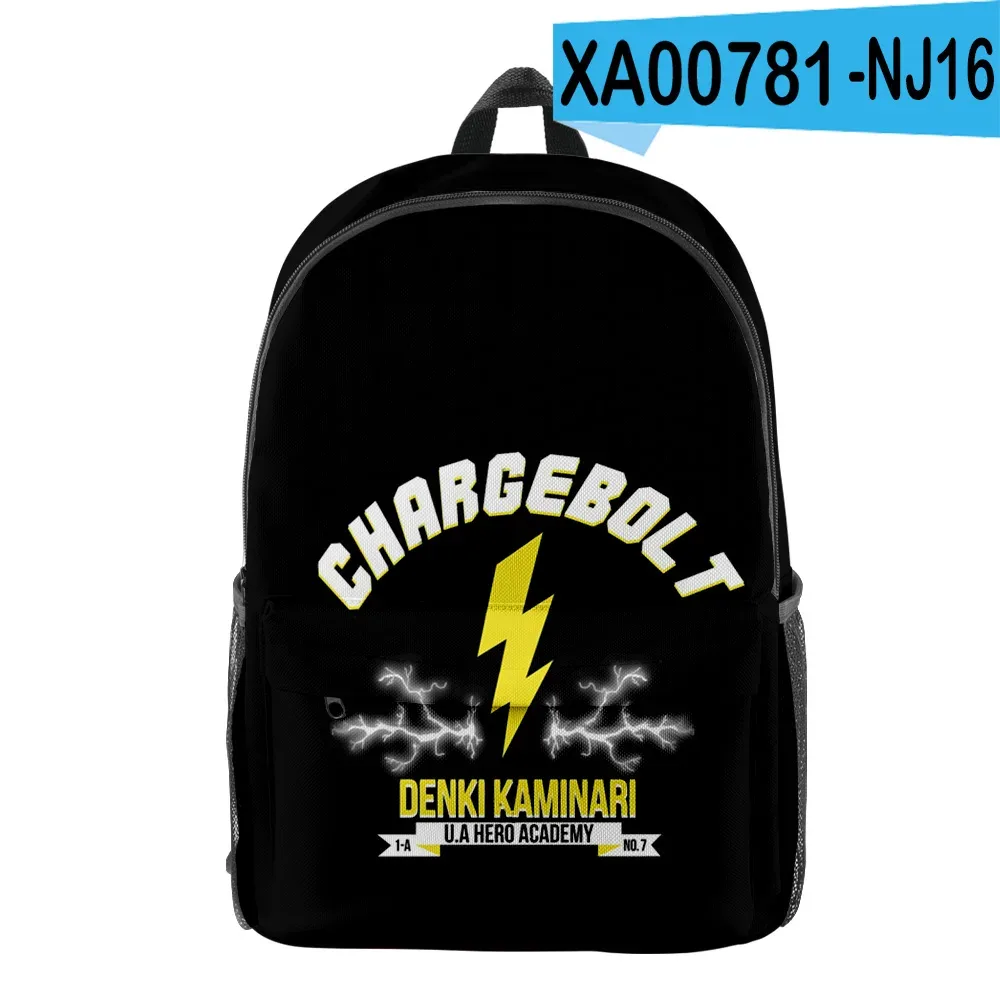 luxe populaire denki kaminari élève bookbag cahier sacs à dos impression 3d oxford imperméable garçons/filles voyage sacs à dos