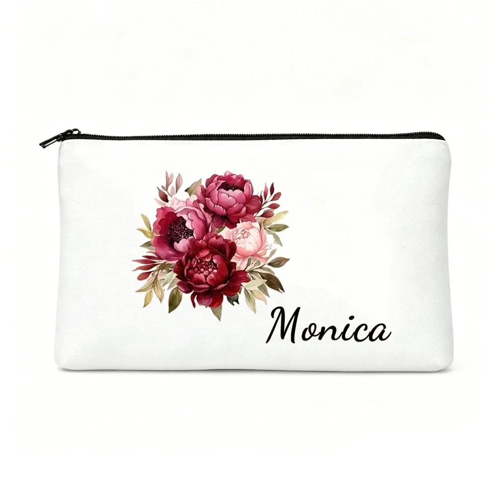 1 trousse de maquillage personnalisée avec motif floral imprimé, trousse de toilette légère pour voyage, cadeau pour demoiselle d'honneur, cadeau d'anniversaire pour enseignant, cadeau pour la fête des mères, la saint-valentin, pâques, la fête de l'indépendance, trousse de toilette de voyage