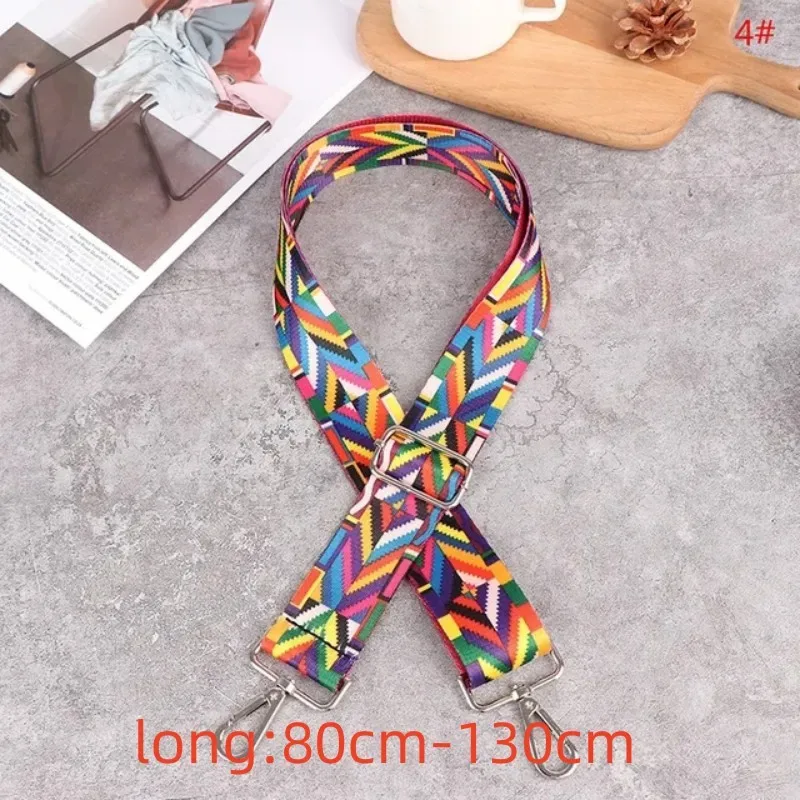 sangle de sac en nylon pour femme, 1 pièce, sangles colorées pour bandoulière, accessoires de sac à bandoulière, ceintures brodées réglables