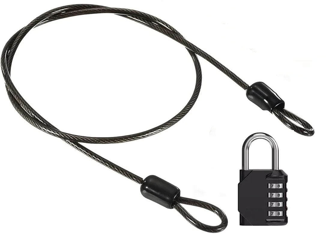 cadenas serrure tsa métallique noir chiffres blancs chaîne métallique voyage compact sécurité antirouille durabilité