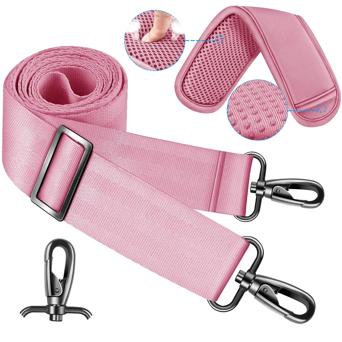 ceinture sac nylon noir rembourrée points supérieurs sacoche ordinateur portable bandoulière longueur réglable usage voyage