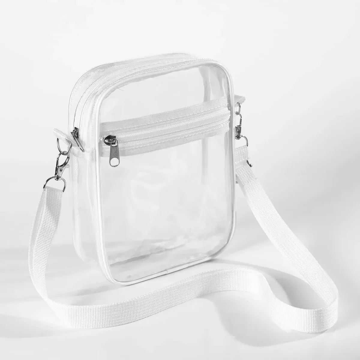 sac à bandoulière transparent pour femme, approuvé pour les stades, sac à main transparent en pvc pour concert, sac à bandoulière simple avec poche avant, sac à main décontracté