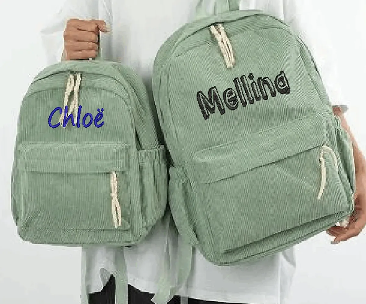 sac dos velours cotelé rayures verticales bandoulière arquée poche limon grande capacité voyage décontracté unisexe polyester doublure