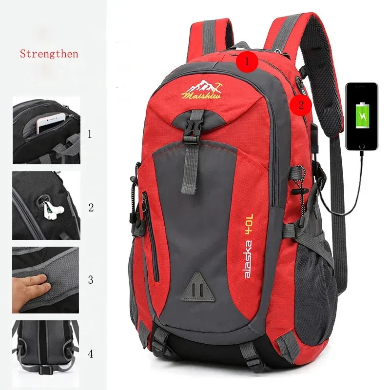 sac à dos étanche d'alpinisme antivol pour hommes, sacs de sport d'équitation, camping en plein air, voyage, escalade, randonnée