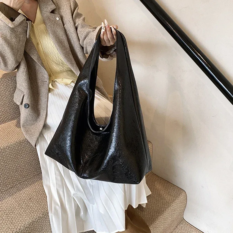 leftside – grands sacs hobo en cuir pu pour femmes, sac à bandoulière d'hiver pour dames, nouvelle tendance y2k, sacs à main et bourses, 2024