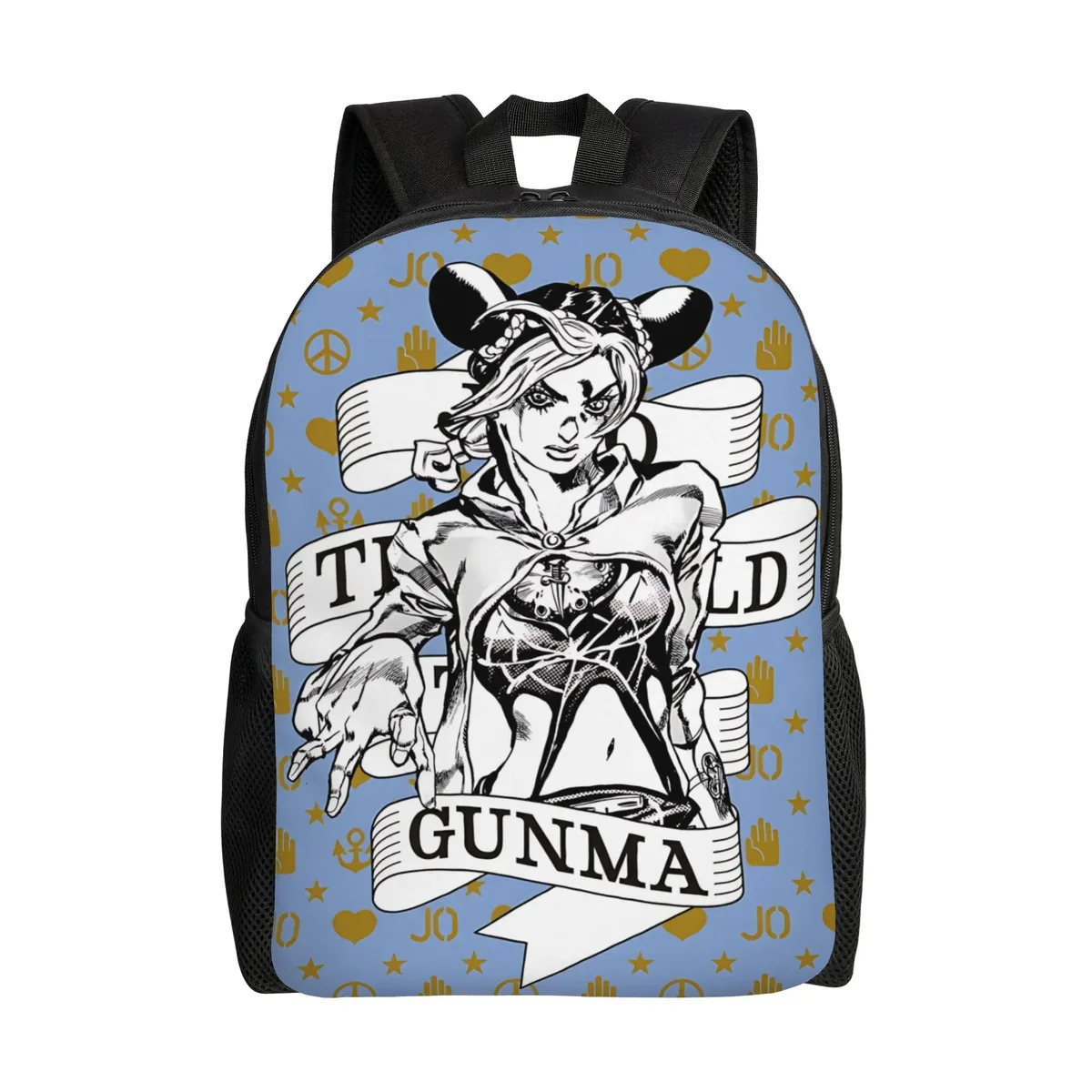 sac à dos jojo's bizarre adventure world, sac ita, sac à dos décontracté pour le camping avec fermeture éclair, motif anime jojo