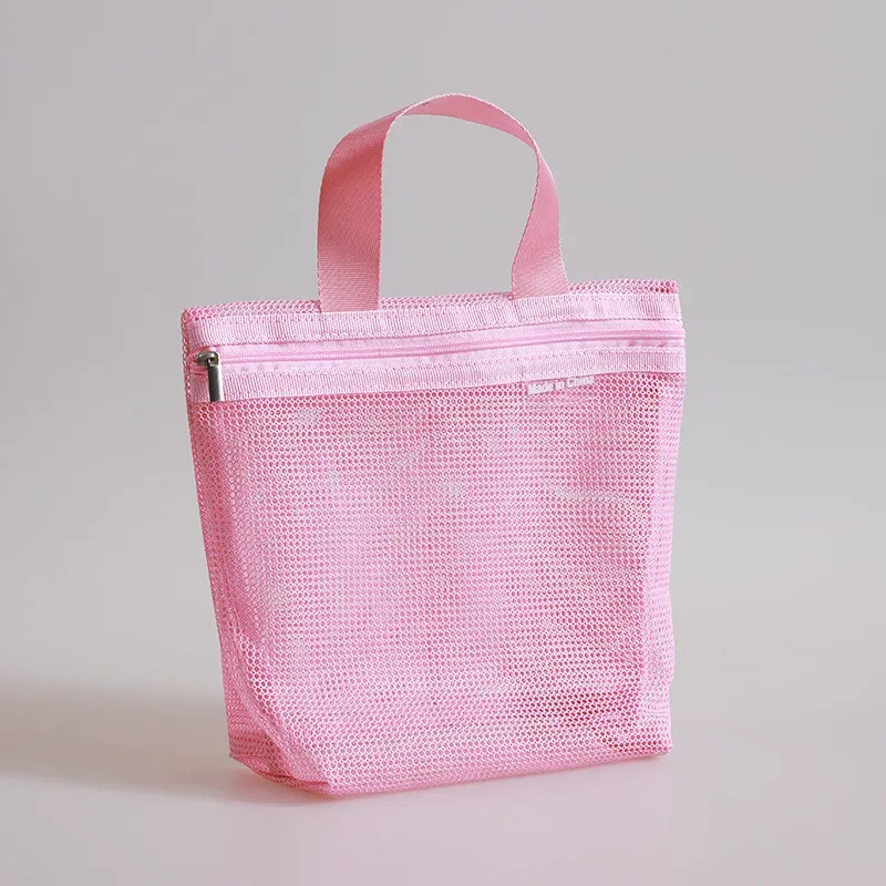 sac de maquillage en maille, sac portable, organisateur d'accessoires de douche, pochette cosmétique pour la maison, la salle de sport, les voyages d'affaires