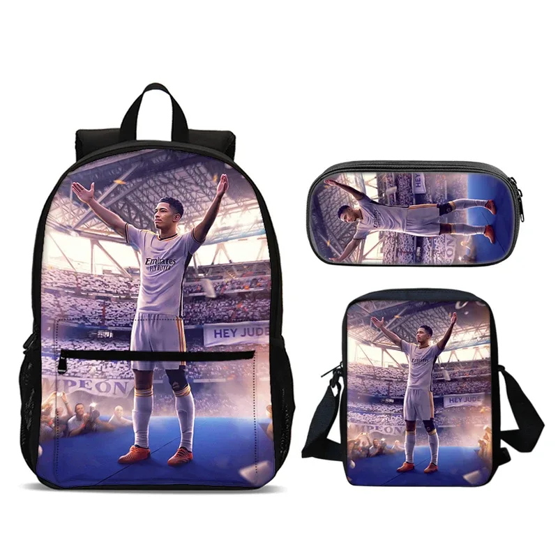 sac dos nylon noirs images football couleurs dynamiques pochette crayons petit sacoche grand sacoche école voyage unisexe