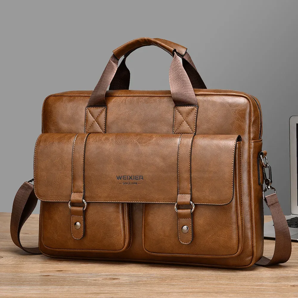 nouveau sac pour homme, grande capacité, mallette d'affaires en cuir pu, sac pour ordinateur portable, sac de voyage pour sports de plein air, sac à bandoulière, sac à dos
