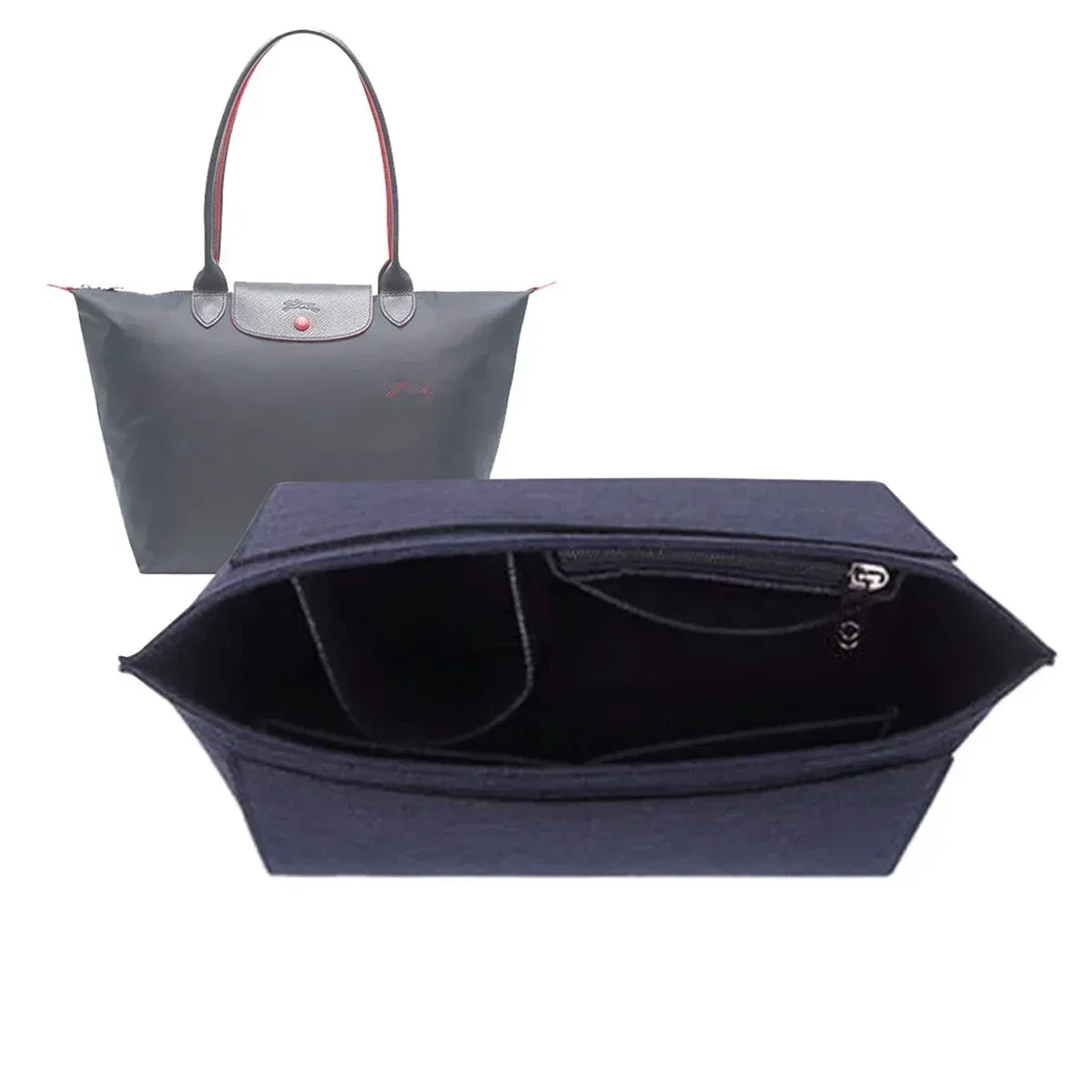 sac à insérer en feutre adapté au sac à main, sac de doublure en tissu feutré, sac de maquillage, support de voyage, organisateur de sac à main portable