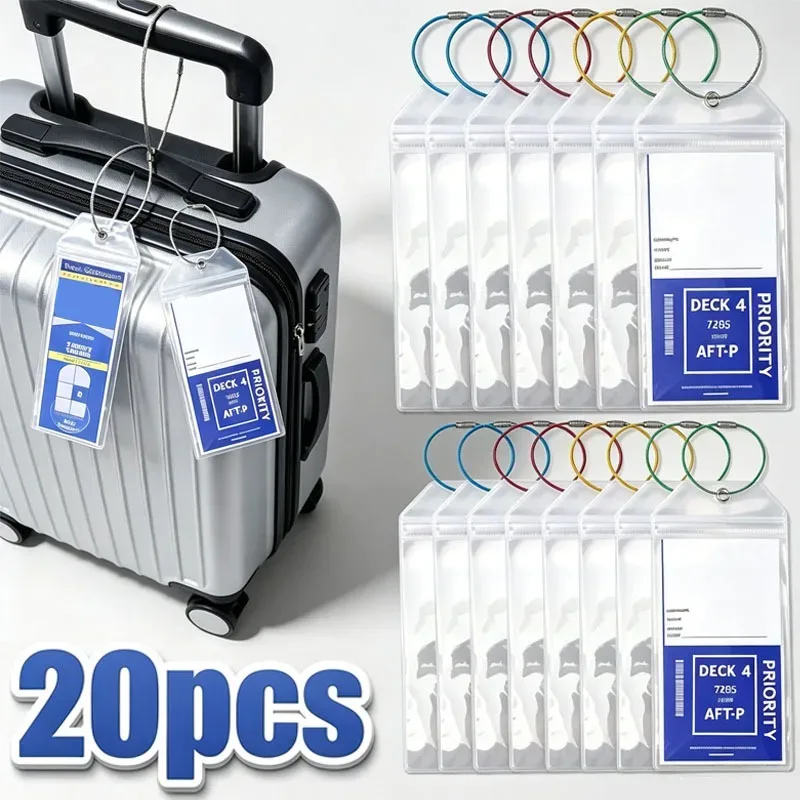 porte-étiquette de bagage pour croisière, avec fermeture éclair et anneau en acier, en pvc épais, étiquette de voyage unisexe, accessoire robuste pour bagages de croisière
