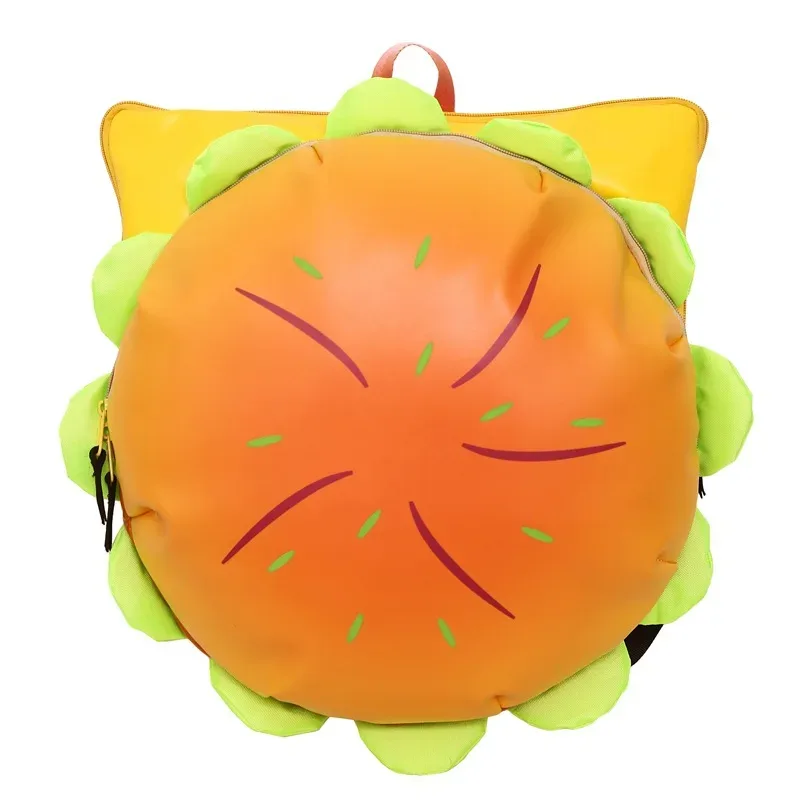 sac à dos tendance en forme de burger - sac à dos amusant en cuir pu pour adolescents et style décontracté urbain