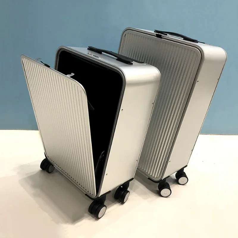 valise à roulettes vnelstyle 100 % aluminium, nouvelle collection de luxe, valise de voyage à roulettes, bagage à main, 16/20/24 pouces