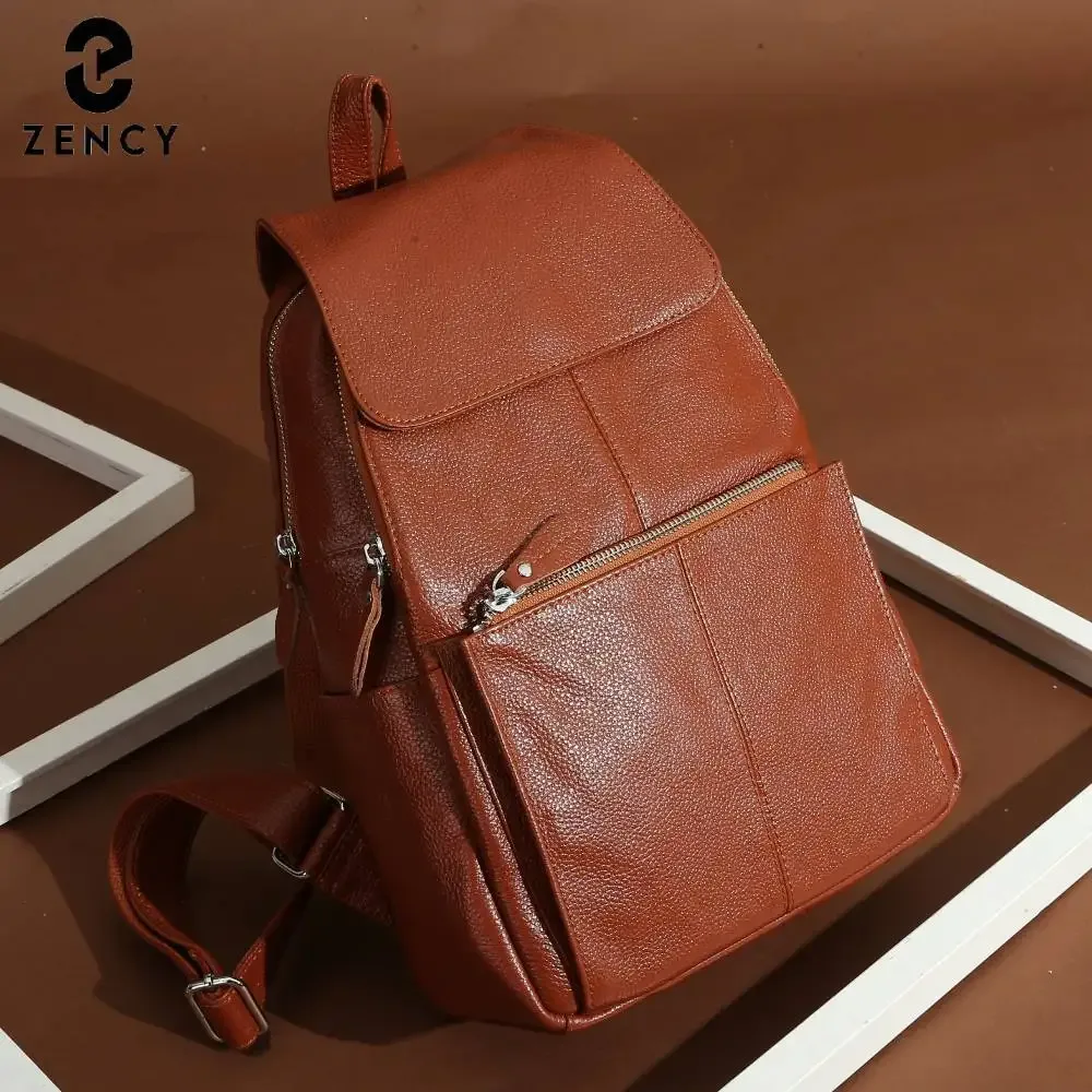 zency – sac à dos en cuir marron pour femmes, sac à dos de voyage de grande capacité de qualité supérieure a ++ pour femmes, pour les navetteuses