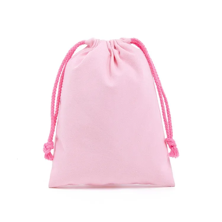 sac d'emballage en toile de coton et polyester avec cordon de serrage, personnalisable avec logo, blanc uni, pour cadeaux et rangement