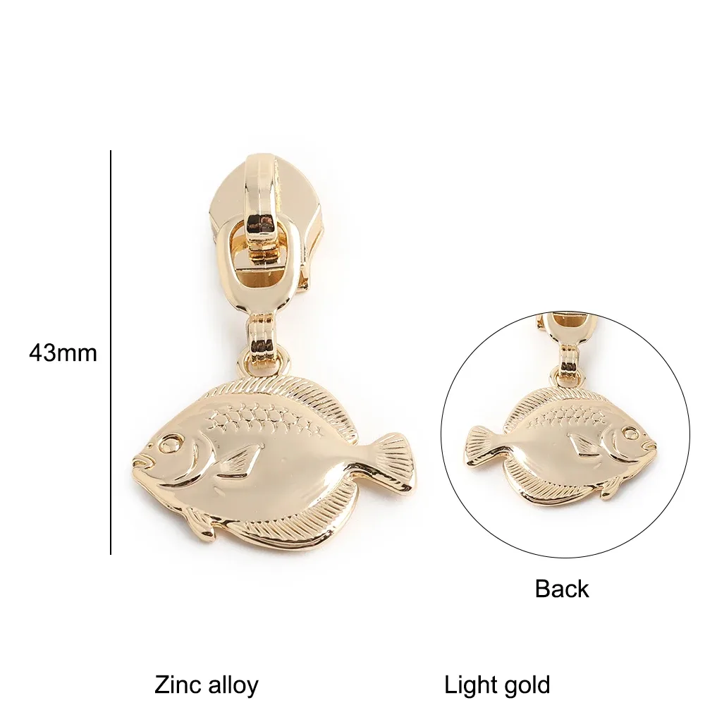 5/10/15/20pcs animaux marins # 5 têtes de fermeture éclair en nylon, curseurs de fermeture éclair pour la décoration de bagages, vestes et sacs à dos, accessoires diy