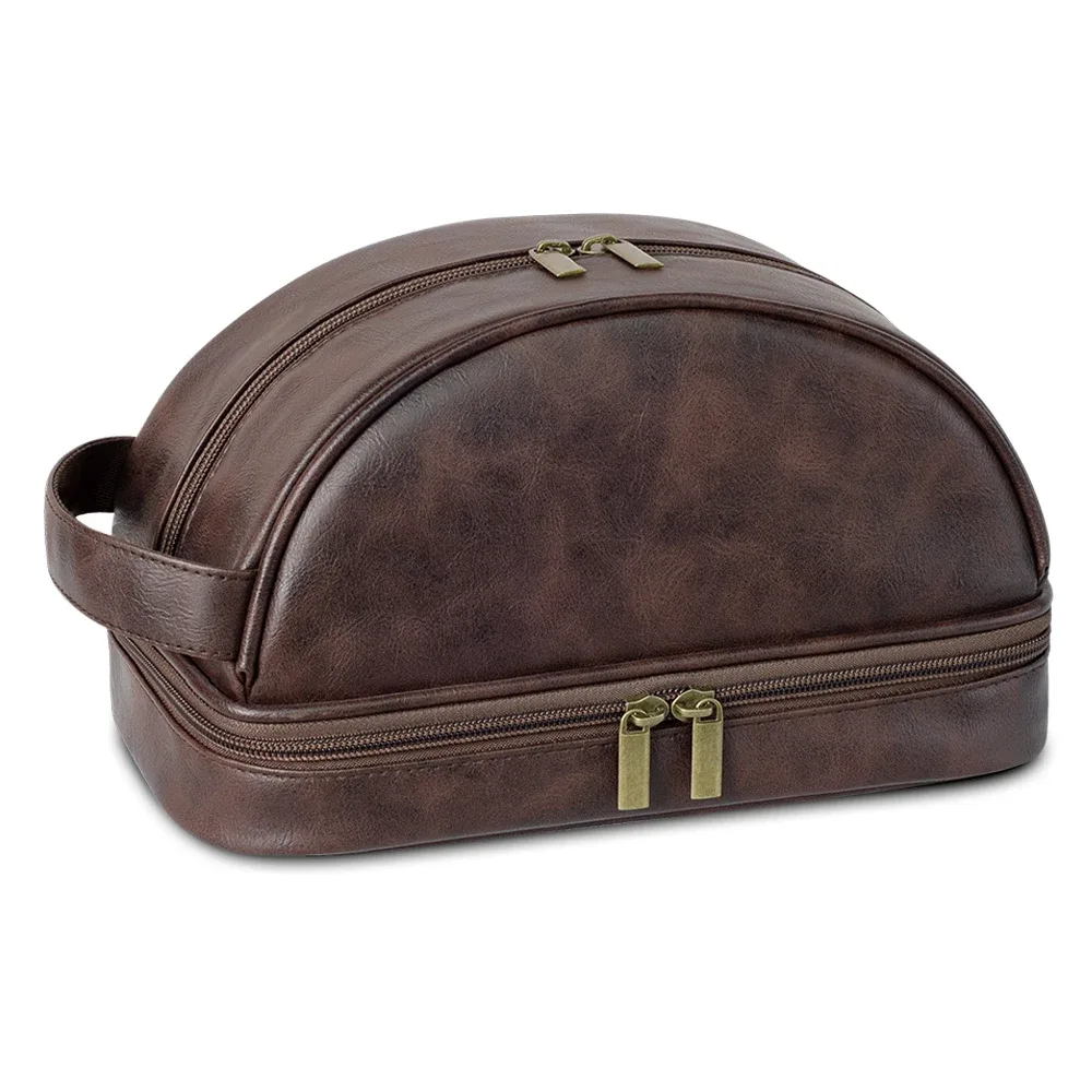 trousse de toilette en cuir pour homme – grande capacité, étanche, idéale pour les voyages – sac de rangement haut de gamme pour hommes