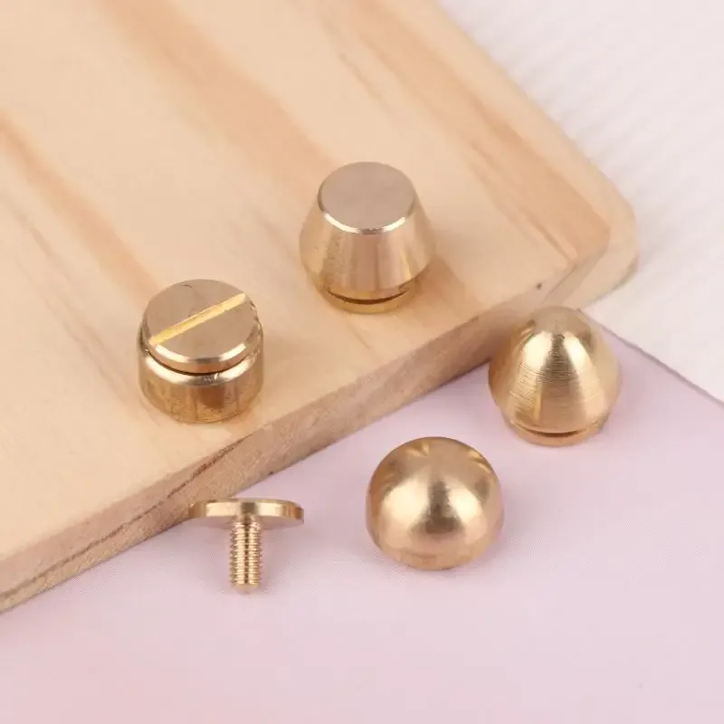 lot de 5 rivets et vis en laiton massif de haute qualité pour la décoration de sacs en cuir diy, pieds de valise, accessoires de rivetage