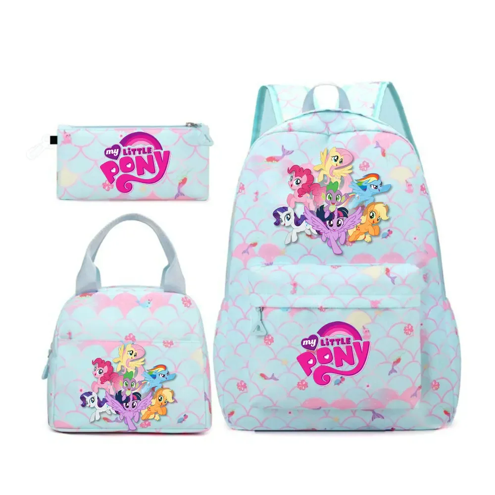 sac à dos my little pony, 3 pièces/ensembles, sac à dos de sport pour filles, sac à dos pour ordinateur portable, sac à dos de voyage pour adolescents, sac à livres pour étudiants et adolescents
