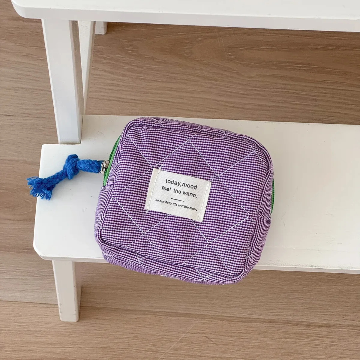 sacs à cosmétiques matelassés à carreaux pour filles, pochette rétro pour dames, porte-monnaie, sac de rangement de toilette portable de voyage pour femmes