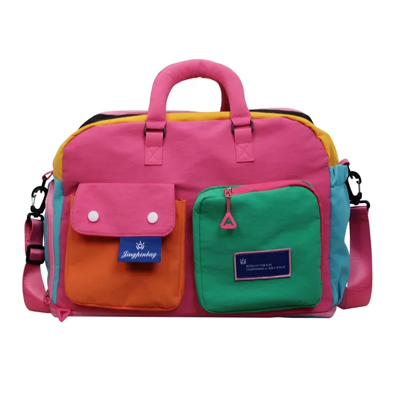 sac de voyage portable grande capacité pour hommes et femmes, sac de sport et de fitness, sac de transport durable en polyester, style urbain minimaliste