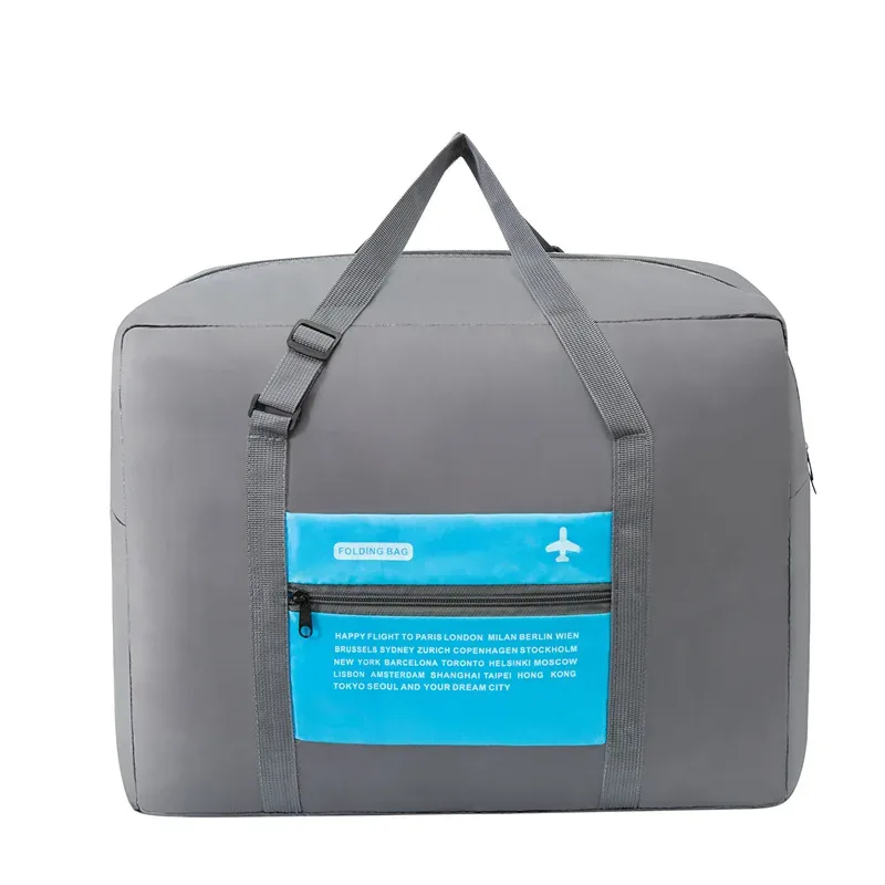 sac voyage gris nylon poches colorées avion motif polyvalent grande capacité week end sport affaire camping