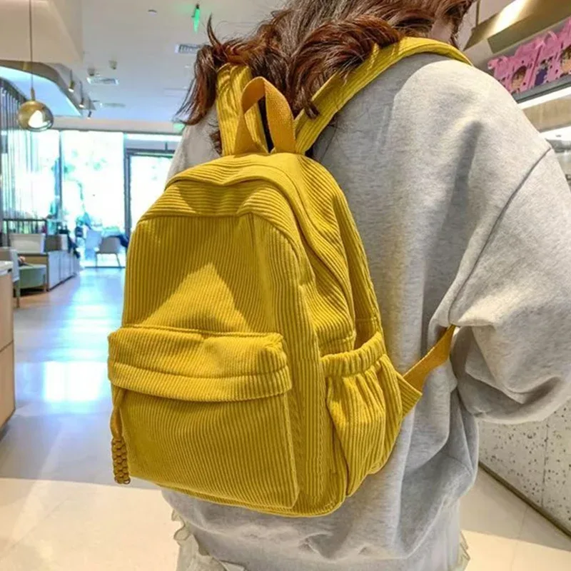 sac à dos en velours côtelé multicolore pour femmes, design élégant pour un usage quotidien, les sorties, pratique et polyvalent