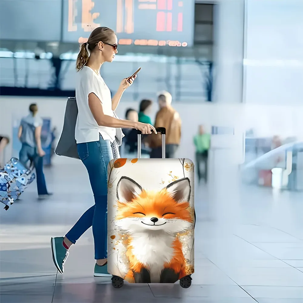 housse valise polyester renard souriant orange blanc motifs floral protection voyage grande capacité transport