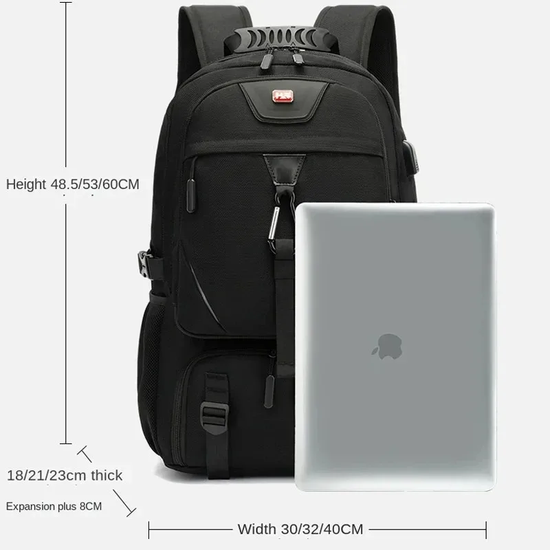 grand sac à dos de voyage unisexe avec port usb, sac d'ordinateur d'affaires, sports de plein air, trekking, randonnée, camping, 50 l, 60 l, 80 l