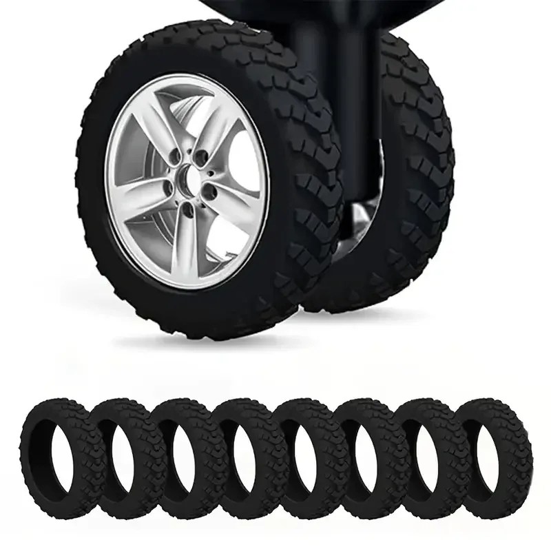 8 protections de roues de bagages en silicone, texture épaisse, réduction du bruit, housses de bagages de voyage, accessoires durables