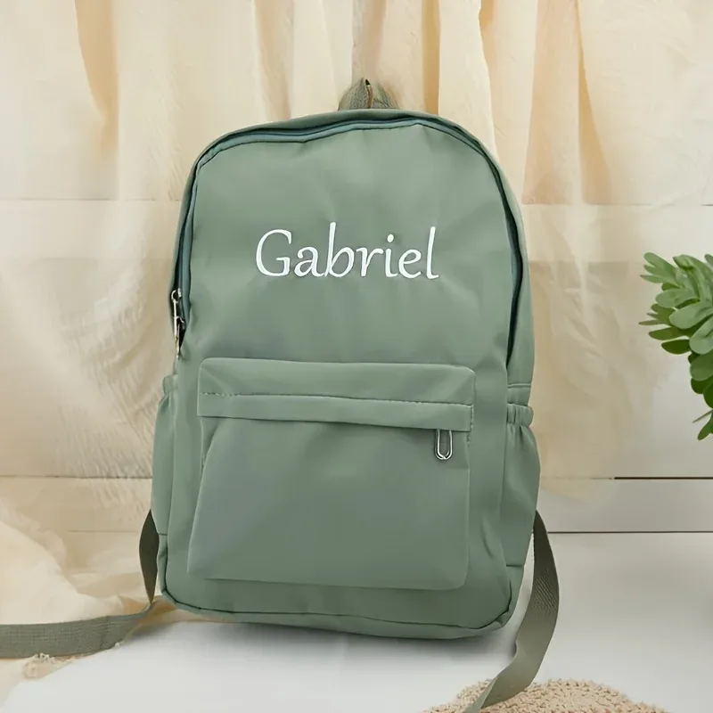 sac à dos scolaire diy personnalisé avec broderie, en tissu oxford, pour femmes, hommes, étudiants, sac de voyage, sac à dos de jour léger au design simple