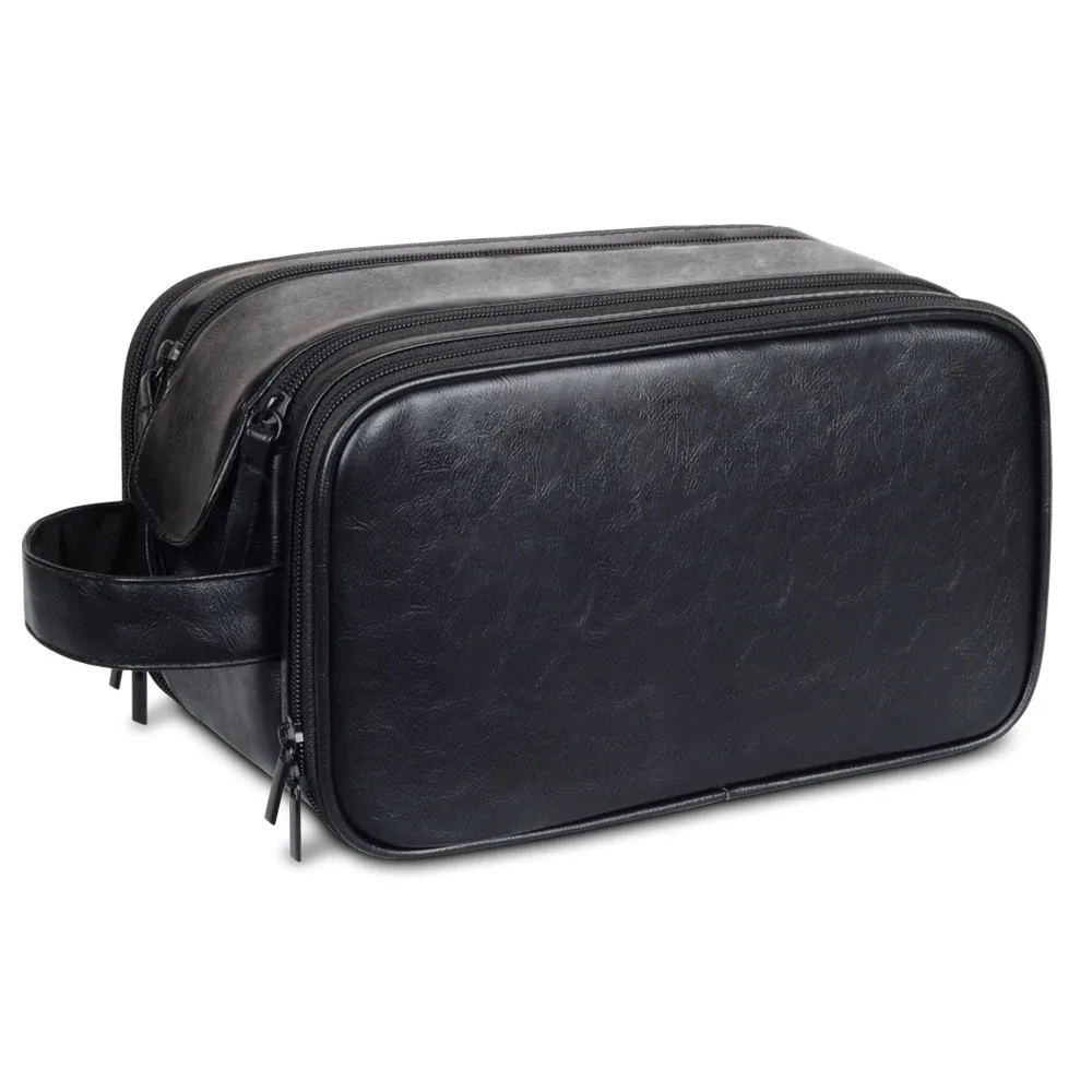 trousse de toilette portable en cuir pour hommes et femmes, logo personnalisé, kit dopp de voyage, trousse de maquillage d'hygiène suspendue pour hommes et femmes