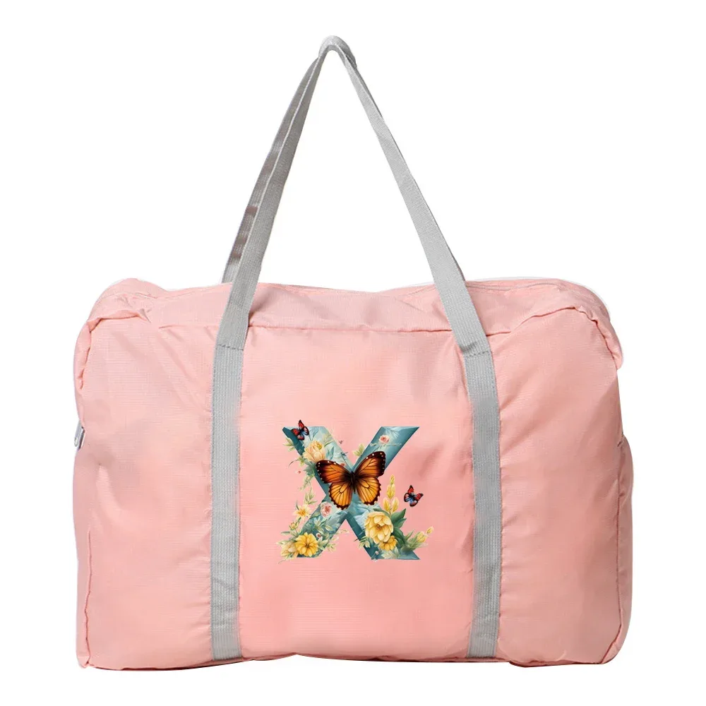 sac de voyage pliable réutilisable grande taille à motif papillon imprimé, sac de rangement écologique pour vêtements, sac de rangement pour articles ménagers et courses