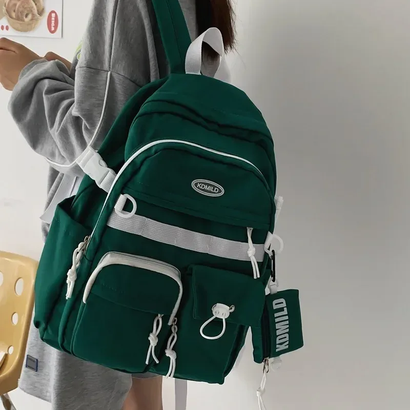 sac à dos en toile à fermeture éclair de grande capacité, cartable de voyage pour ordinateur, pour jeune étudiante et homme