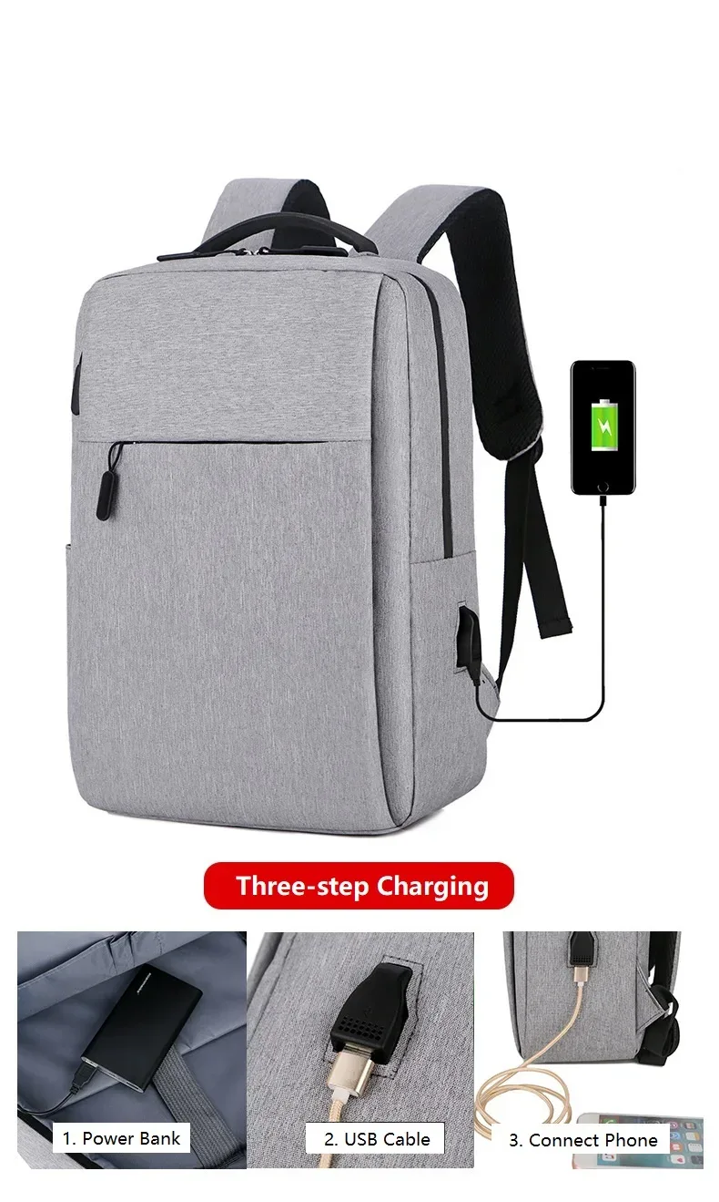 sac à dos d'affaires pour hommes, sac d'école décontracté pour étudiants, sac d'ordinateur étanche, sac de sport, sac de voyage 16 pouces avec port de chargement usb