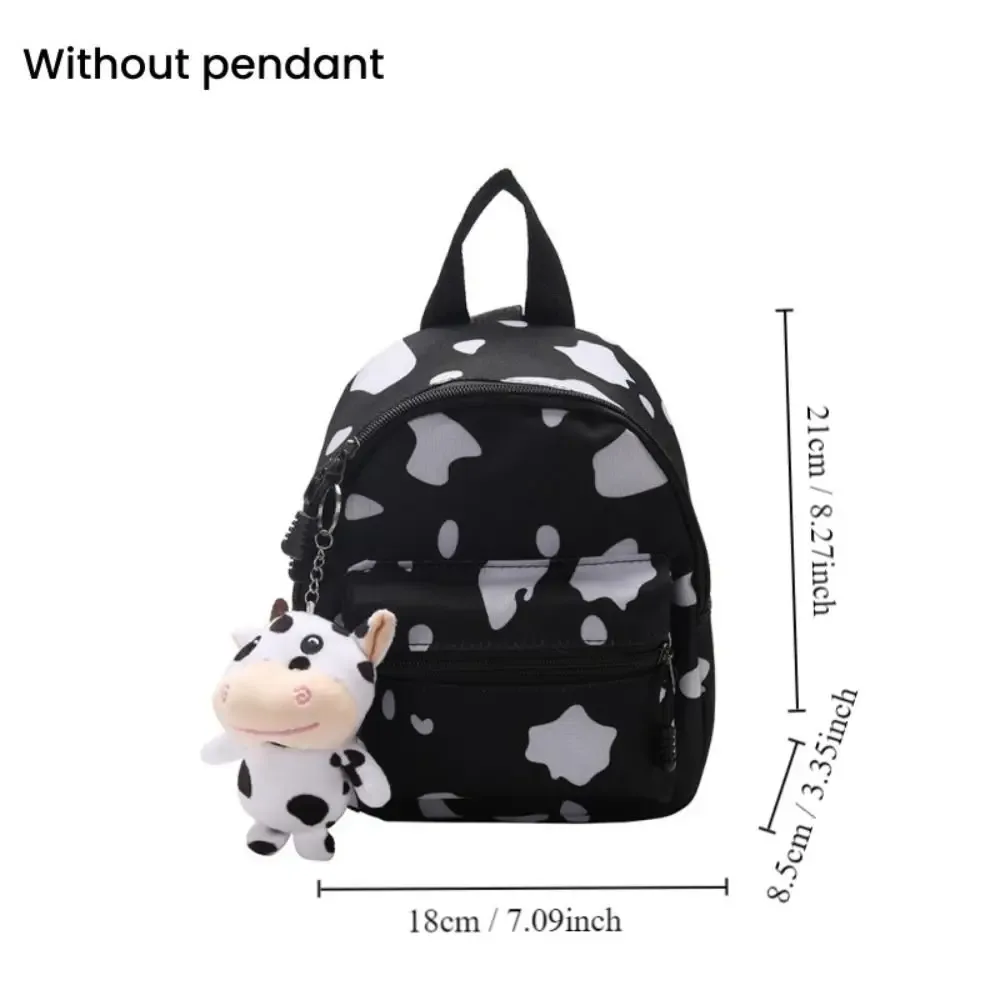 sac à dos mini multifonctionnel en toile pour femme, motif vache mignon, avec bandoulière réglable, idéal pour les voyages