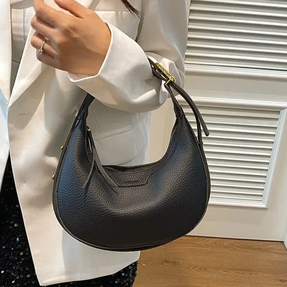 sac à main sous les bras pour femme, motif lichee, cuir pu, sacs initiés, grande capacité, mode