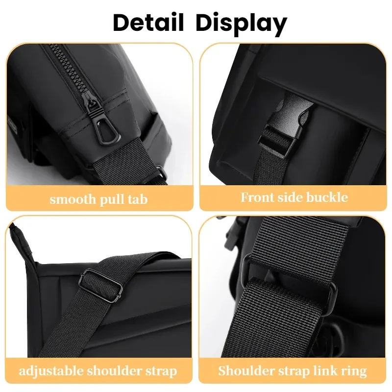 sac à bandoulière pour homme tendance, sac de facteur multi-couches, sac de voyage d'affaires, sac bandoulière adapté au quotidien et aux déplacements professionnels