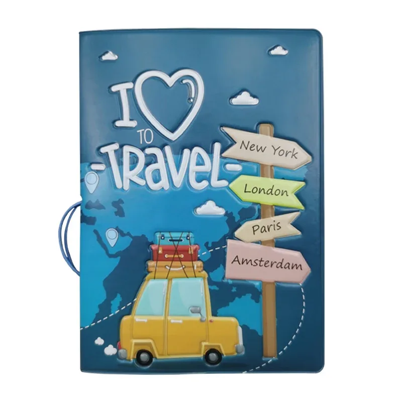 porte-passeport en pu à motif mignon, protège-passeport de voyage, étui de protection pour passeport, porte-cartes d'identité et de crédit, accessoires de voyage