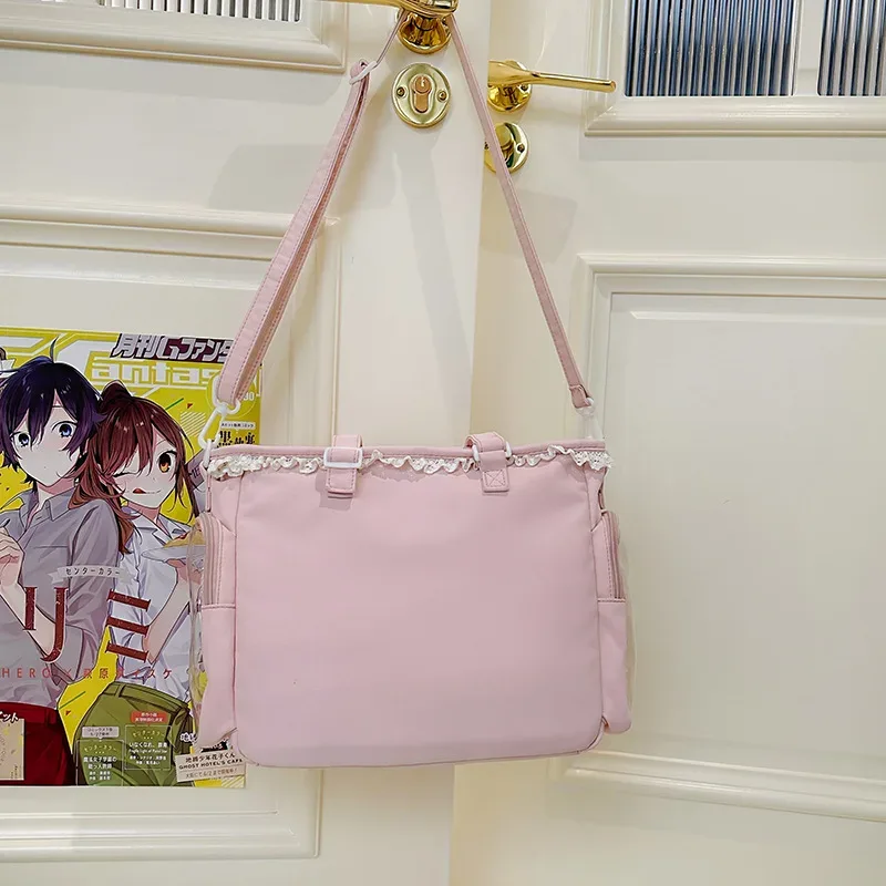 sac messager preppy de style japonais avec nœud mignon, sac à bandoulière anime pour filles douces jk, fourre-tout