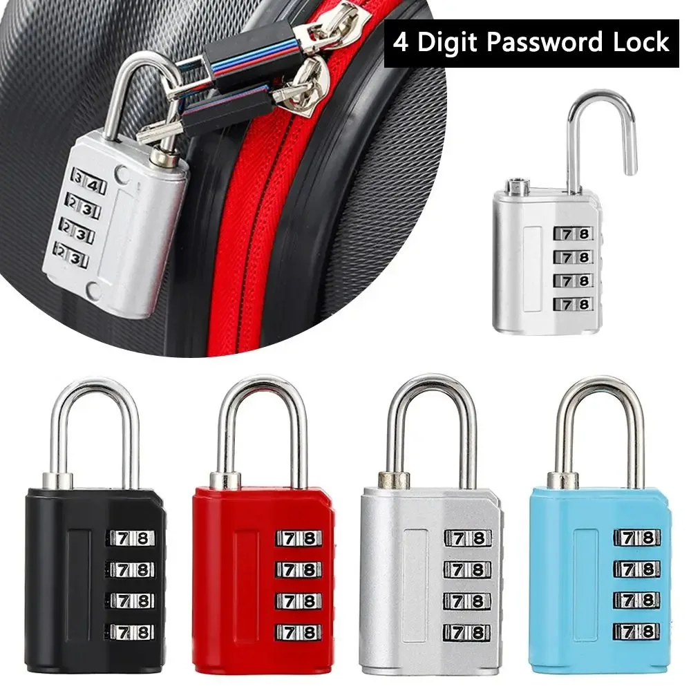 Serrure à Code de Sécurité Antivol pour Bagages, Cadenas à 4 Chiffres, Peintures de Voyage, Valise, Nouveau